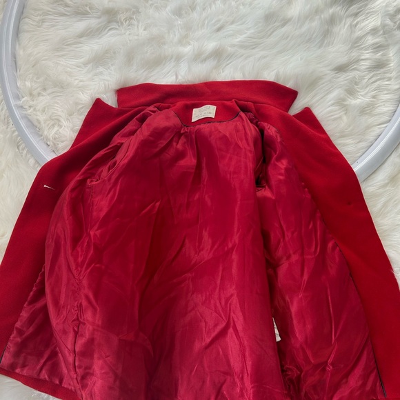 Zara dress coat: stunning red mid length dress coat for winter or cool fall day. - Picture 11 of 11